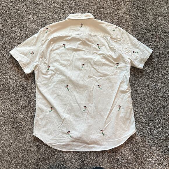 GAP Mermaid Embroidered Button Down Shirt Size L Casual Indie Preppy Indie Luxe - Picture 5 of 9